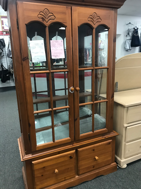 front view of a hutch at goodwill